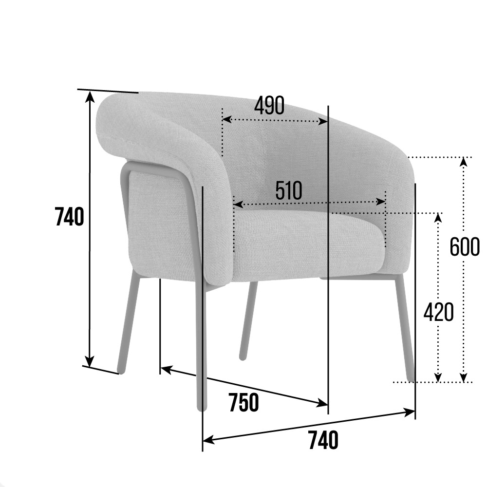 Шелл Кресло SHL-01 Wellton 998/Металл Черный 740*750*740