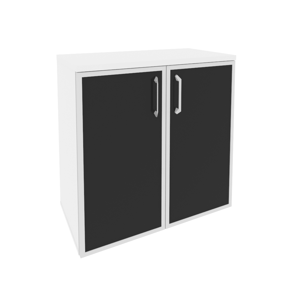 Оникс Шкаф низкий широкий O.ST-3.2 R black Белый Бриллиант/Cтекло Black 800*420*823