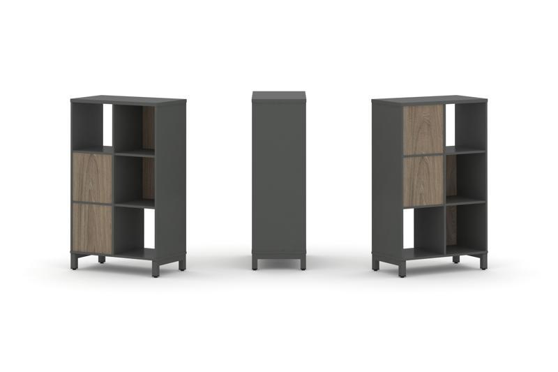Style Project Набор стеллажа 2-х сторон., 3 яр. SN.NSD-321 Антрацит/Вяз Благородный/Металл Антрацит