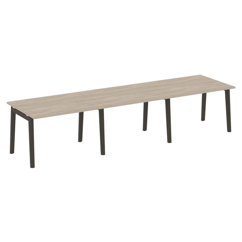 Оникс Вуд Стол переговорный (3 столешницы) OW.PRG-3.2 Дуб Аттик/Дуб Темный/Металл Антрацит 3540*980*