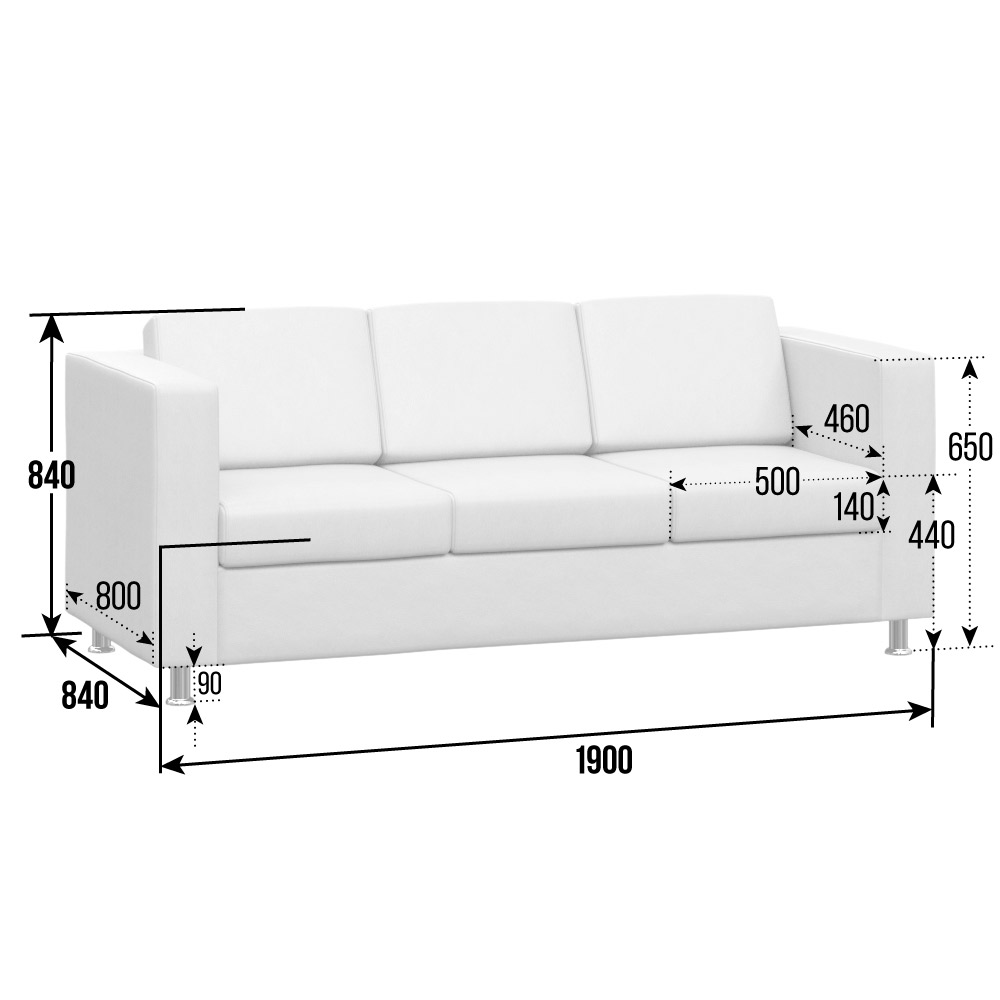 Борн Диван трехместный BR-03 Enzo 994 1900*840*840